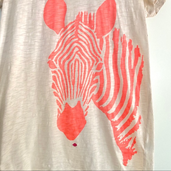 J. Crew Neon Zebra Graphic Print Lightweight Tee - Picture 2 of 10